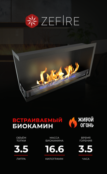 БИОКАМИН УГЛОВОЙ STANDART 900 ПРАВЫЙ/ЛЕВЫЙ