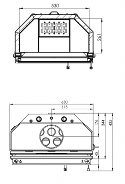 Каминная топка Hitze ALAQS54x39S