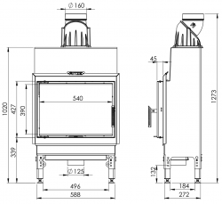 Каминная топка Hitze HST54x39S