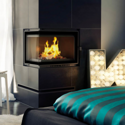 Каминная топка Kratki Maja/L/BS/Deco , Г-образное стекло слева