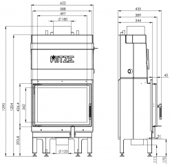 Каминная топка Hitze ALAQS54x39S