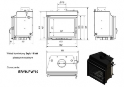 Каминная топка Kratki Eryk/PW/10/W